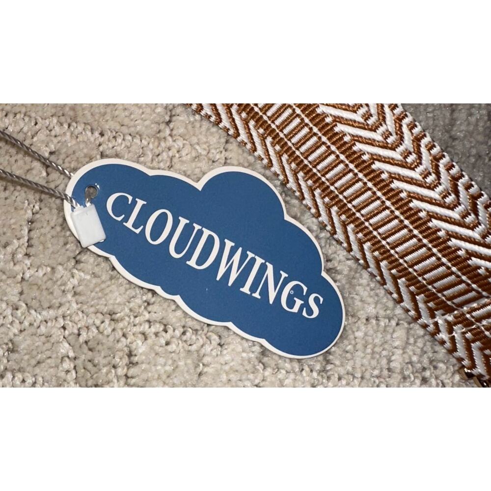 CLOUD WINGS White Monogram S Sling Backpack With Floral Detail Adjustable Strap - Picture 3 of 6